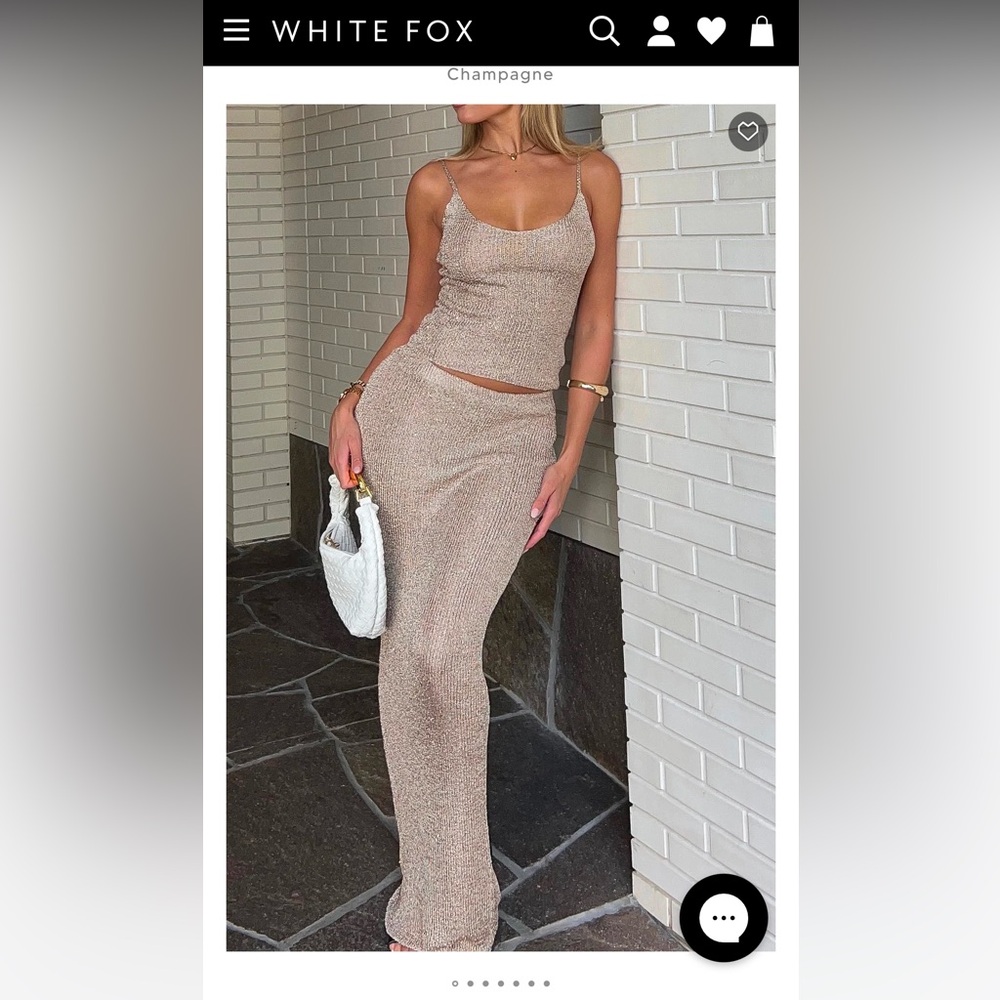 CURRENTLY SOLD OUT - Star Shining Sequin Knit Maxi Skirt Champagne